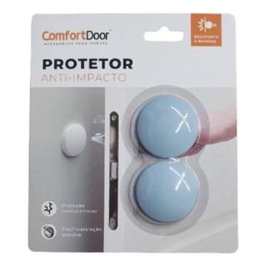 Imagem de Protetor Parede Porta Macaneta Anti-impacto - Comfort Door, Azul