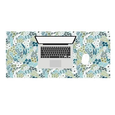 Imagem de Elyse Breanne Design, Tapete de mesa para computador, teclado, mouse, protetor de mesa, suporte de borracha antiderrapante, 39 x 89 cm, grande, floral em cascata