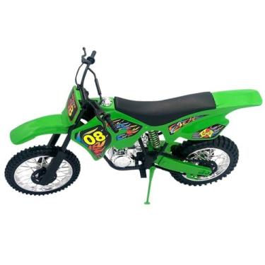 Imagem de Moto de Motocross de Brinquedo com Apoio, Verde, 36 cm x 24 cm, Material Polipropileno e PVC