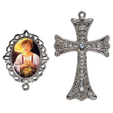 Imagem de Crucifixo Para Terço de Noiva Relicario São Tarcisio Peças para Montar