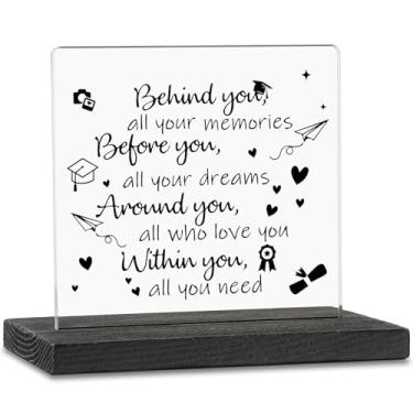 Imagem de vizuzi Placa "Atrás De Você, Todas As Suas Memórias", Presente Parabéns Para Mulheres, Ideias Inspiradoras Frases Formatura, Ele, Ela, Amigos, Placas Decorativas Acrílico Zbb35