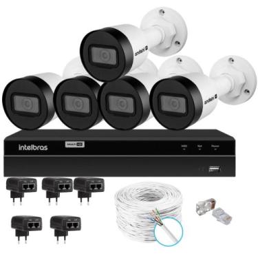 Imagem de Kit Cftv 5 Câmeras Ip Intebras 1130b Poe Nvd Intelbras 1408
