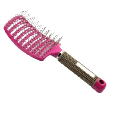 Imagem de Escova para cabelos cacheados, seca ou molhada - Escova desembaraçadora de nylon para cabelos emaranhados e macios | Design ergonômico de nível profissional com dentes largos para cabelos grossos (01)