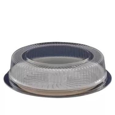 Imagem de Embalagem S40 Sanpack para Pudim com Tampa Baixa Base Branca. Caixa co