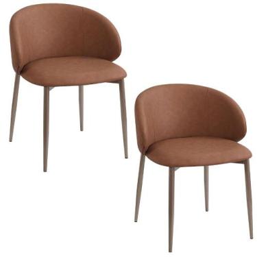 Imagem de Cadeira p/ Mesa Jantar Estofada material sintético ou Linho 2 Unidades