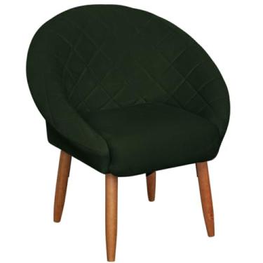 Imagem de Poltrona para Recepção Decorativa confortável tecido veludo confortável pés de madeira reforçado MOBLAN decor (VERDE MUSGO)