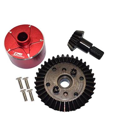 Imagem de XHSESA High Carbon Steel Drive Large Small Bevel Gear 37T-13T Differential Case Set for ARRMA 1/10 4X4 Granite Monster Truck (Red)