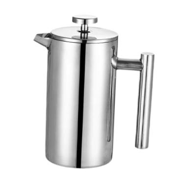 Imagem de Fxzqgnh Cafeteira de Prensa Francesa, Bule de Chá Expresso, Resistente Ao Calor, Multifuncional, aço Inoxidável, para Escritório E Cozinha, Prata, 800ml