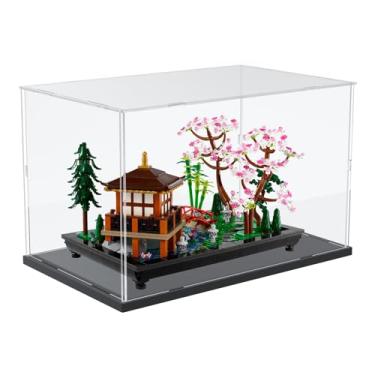 Imagem de Choowin Caixa De Acrílico Para Lego Tranquil Garden 10315, 10298, 10308 E 10317, Transparente Espessada, Colecionadores, À Prova Poeira (Base Preta)