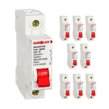 Imagem de 9 Disjuntor Monopolar 25 Amperes Curva C Ourolux