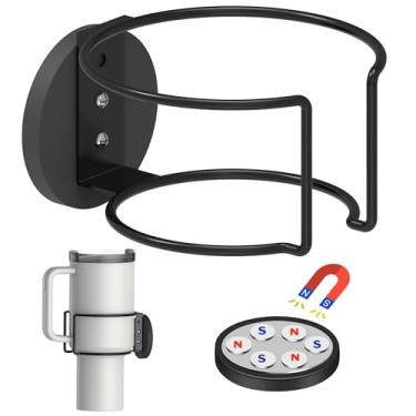 Imagem de Pacote com 2 suportes magnéticos para copos Stanley 30/1,134 g, adequado para superfície de metal em trator, cortador de grama, esteira, geladeira, churrasqueira, ônibus escolar, barco, iate, caminhão