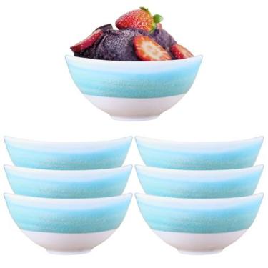 Imagem de 6 Tigelas Bowl Em Melamina Borda Decorada Cozinha 300ml - Inter