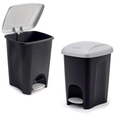Imagem de Lixeira Basculante 7 Litros com Pedal Banheiro e Cozinha - Plasútil