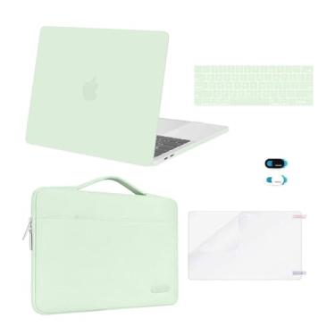 Imagem de MOSISO Compatível com MacBook Pro 33.0 cm capa M2 2025, 2024, 2023-2016 A2338 M1 A2251 A2289 A2159 A1989 A1708 A1706, capa rígida de plástico, bolsa, capa de teclado, capa de webcam e protetor de