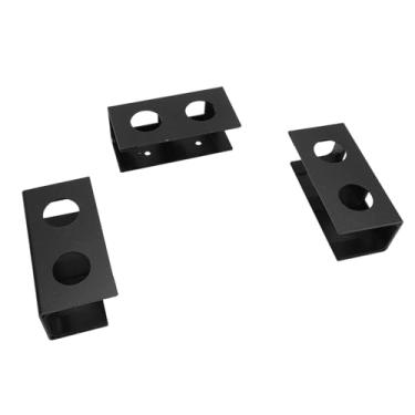 Imagem de Fockety Suporte para laptop sob a mesa, suporte de dispositivo de prateleira de metal de liga de alumínio sob a mesa com almofada de silicone anti-riscos, para laptop, TV Box, jogos (BLACK)