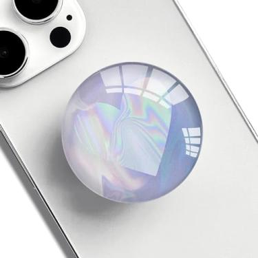 Imagem de Ksadiye Suporte Transparente Para Celular Com Expansível, Dobrável Smartphones, Design De Coração Colorido Roxo