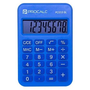 Imagem de Calculadora De Bolso 8 Digitos Azul - PROCALC