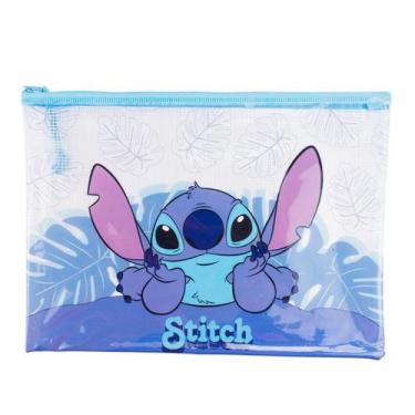 Imagem de Necessaire Estojo Transparente Stitch 23x32cm - Disney