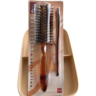 Imagem de Conjunto Escova para Cabelo com Pente Marrom - Escova redonda Luxo