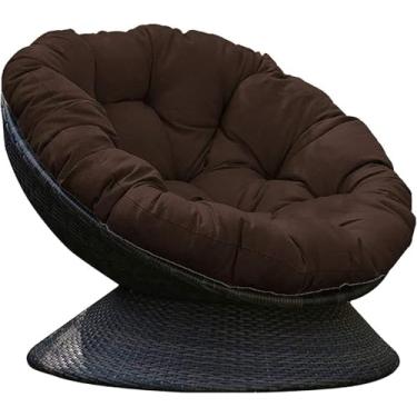 Imagem de Cadeira Redonda Papasan Para Interior E Exterior Cadeira Em Forma De Tigela De Algodão Fofo Cadeira De Lua Grossa Cadeira Suspensa Confortável Redes Swing, Rose Red, 120cm