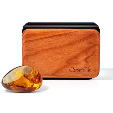 Imagem de Ambientador de carro - ambientador de madeira - eliminador de odores de carro para clipe de viseira - kit inicial de aroma natural, difusor de perfume de veículo para cabine, caminhão e SUV (âmbar)