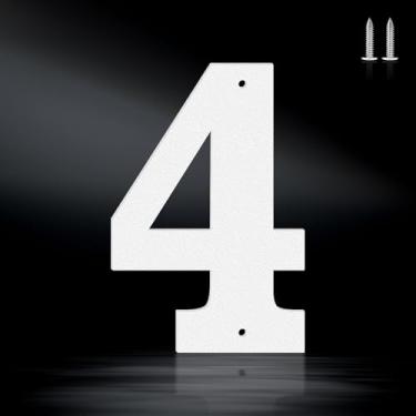 Imagem de Letras brancas à prova de ferrugem de 15 cm, números de endereço de metal resistente para casa, números 0-9 à prova de intempéries e letras de metal A-Z ao ar livre para porta, portão, caixa de