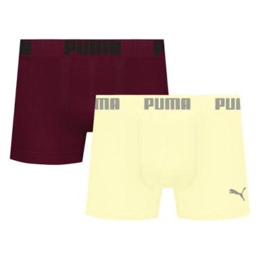 Imagem de Kit 2 Cuecas Puma Boxer Sem Costura Masculina, Amarelo, EG