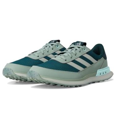 Imagem de adidas Tênis de golfe masculino S2G Spikeless 24, Aurora Ivy/Pebble prata/Semi Flash Aqua, 45