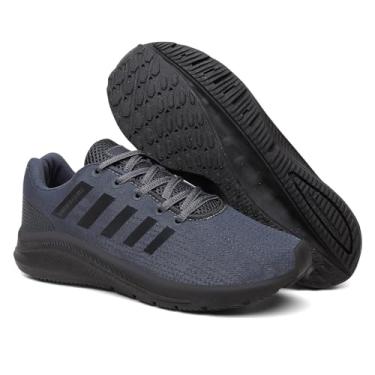 Imagem de Tênis Esportivo Masculino Academia Corrida Nylon Importado Solado Borracha EVA Palmilha Ergonômica Respirável Leve Confortável Premium 34-45 (Cinza, BR, Adulto, Numérico, 37)