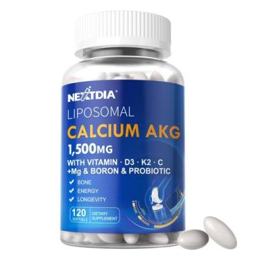 Imagem de Suplemento de cálcio AKG Nextdia 1500 mg com vitamina D3 e K2 120p