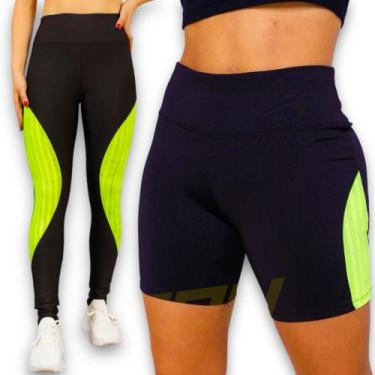 Imagem de Kit CALÇA LEG + SHORT LEGGING Feminino Academia Corrida Fitness Cinutr