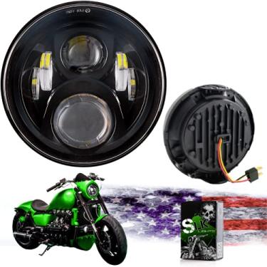 Imagem de SLK-Customs Farol de LED preto Valkyrie – sem necessidade de suporte – Plug and Play Daymaker – Compatível com Honda Valkyrie