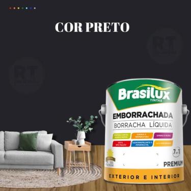 Imagem de Tinta Borracha Líquida Cinza 3.2l Premium Brasilux, PRETO