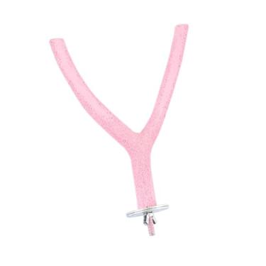 Imagem de predolo Suporte para pássaros em formato de Y, exercício portátil, brinquedo de gaiola para pássaros, papagaios, calopsitas, periquitos, Rosa
