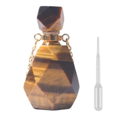 Imagem de KRYOSAUR Colar de frasco de perfume de cristal, pingente de ametista natural banhado a ouro 18K com design à prova de vazamento, corrente de 40 cm, caixa de presente e conta-gotas incluídos