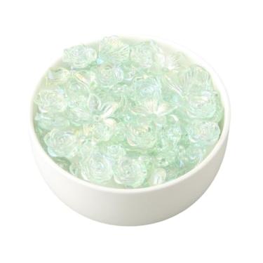 Imagem de MAHAVIMOKSA 50 gramas cristal AB cor aleatória sortidas pérolas planas corações estrelas flores laços enfeites para artesanato DIY decoração de arte de unhas (azul)