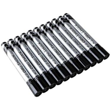 Imagem de Kit de Pincél para Quadro Branco, Deli, Ponta Redonda, 2,0 mm, Azul, 12 Unidades