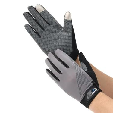 Imagem de ANJMEICH Luvas de ciclismo finas para mountain bike ao ar livre, antiderrapante, respirável, escalada, esportes e academia (cinza, pequena)