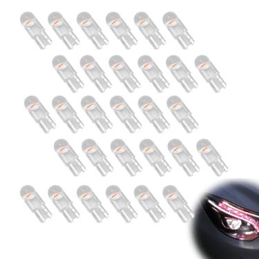 Imagem de NOTISH Pacote com 30 lâmpadas LED 194 6000K, 168 2825 W5W T10 Wedge COB lâmpadas, 0,36W 12V portas cortesia placa de licença lâmpadas interiores para carros (rosa)