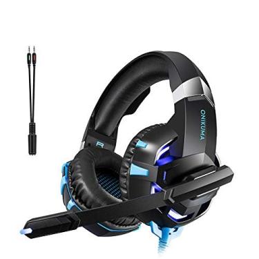 Imagem de Cdycam Fone de ouvido para jogos para PS4, PC, controle Xbox One, fones de ouvido com fio para bate-papo para jogos com som surround 7.1, microfone com cancelamento de ruído, fone de ouvido para jogos