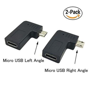 Imagem de Duttek Adaptador de extensão USB-C USB 3.1 tipo C com ângulo direito e esquerdo de 90 graus para laptop, MacBook tablet, celular e outros computadores ou tablets tipo C (micro USB para tipo C, direita