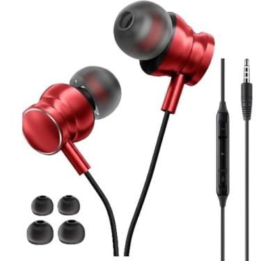 Imagem de Fone de Ouvido com Fio Premium Conexão P2, In-Ear, Super Bass, Microfone Integrado, 2ª Geração, Vermelho – Compatível com Smartphones, Tablets, Notebooks, PCs e Consoles.