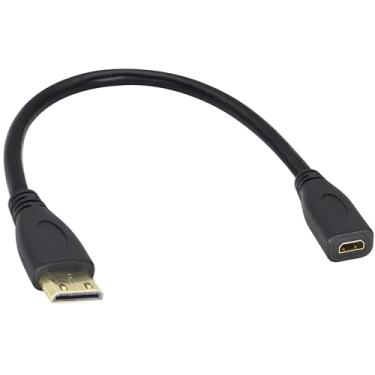 Imagem de HCFeng Cabo Mini HDMI para Micro HDMI, Mini HDMI Macho para Micro HDMI Fêmea, Micro HDMI v1.4 Tomada Tipo D Fêmea para Mini HDMI 1.4 Tipo C Macho Cabo Adaptador [0,2 m/8 polegadas/1 pacote]