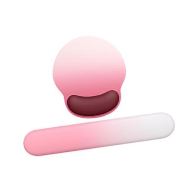 Imagem de FVDPWYE Suporte de pulso para pad, acessórios para mesa de escritório, apoio ergonômico para mousepad, tapete para teclado de computador, viagem, Rosa