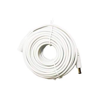 Imagem de Cabo de extensão universal de 10 m branco 12 V CC de 2,1 mm x 5,5 mm, cabo de extensão de alimentação compatível com adaptador de alimentação de 12 V para câmera de segurança doméstica CCTV, câmera IP