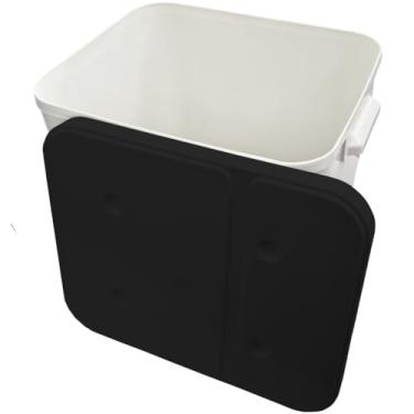 Imagem de Container Canister Tampa Black 15Kg Porta Ração Cachorro Gato Plástico Tampa Protege Furacão Pet(Branco)