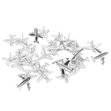 Imagem de Zhjvihx Pinos Decorativos, Pinos de Push de Avião Prata Requintada 30pcs Portátil para Quadro Branco