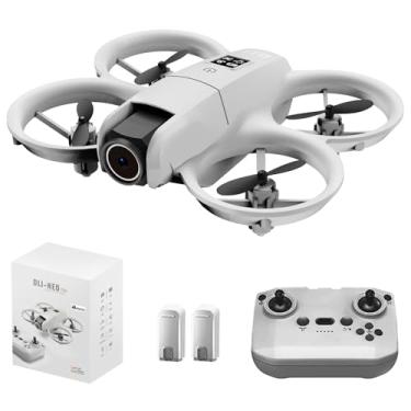 Imagem de Drone Mini DLI Neo com Câmera 4K UHD para Iniciantes e Crianças, Controle Remoto RC Conectável ao Celular, Pequeno Helicóptero para Interior e Exterior com Hover Automático, Modo Sem Cabeça, Rotação Automática de 360°, Função de Decola/Pousa com Um Toque, Luz Azul Ambiental, Proteção Completa das Hé