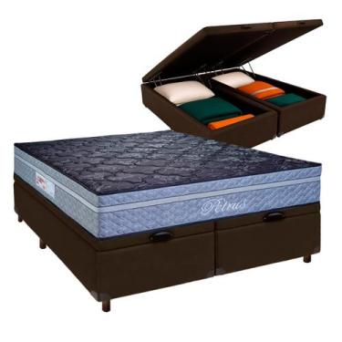 Imagem de Cama Box Bau Blindado Queen + Colchão Molas Ensacadas - Paropas