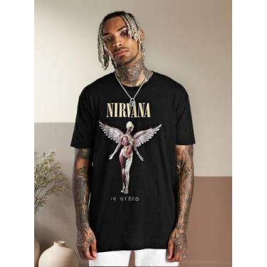 Imagem de Camiseta Masculina Basica Nirvana Rock Streetwear Banda - crushed, Pre